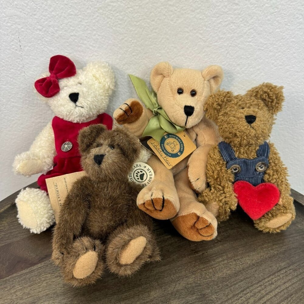 Lot of 4 Boyd Bears Collection Plush Stuffed Teddy Bear Vintage Toy Plush Brown